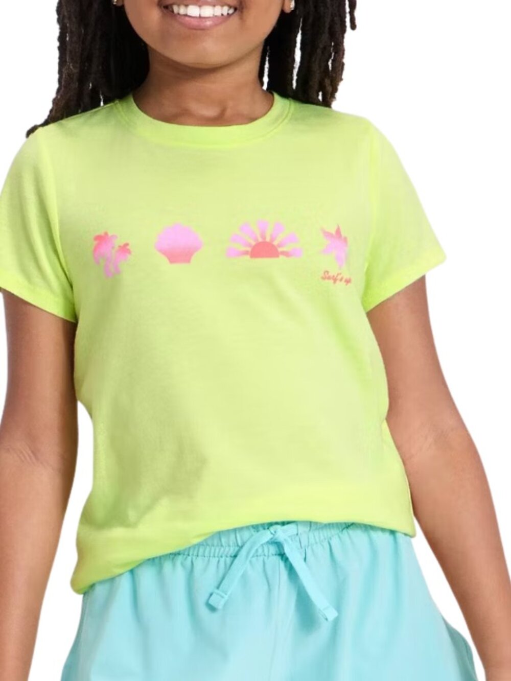 Girls' Short Sleeve 'Surf's Up' Graphic T-Shirt - Cat & Jack™ Lemon Yellow M